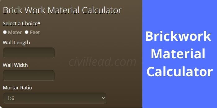 Brickwork Material Calculator
