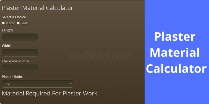 Plaster Material Calculator