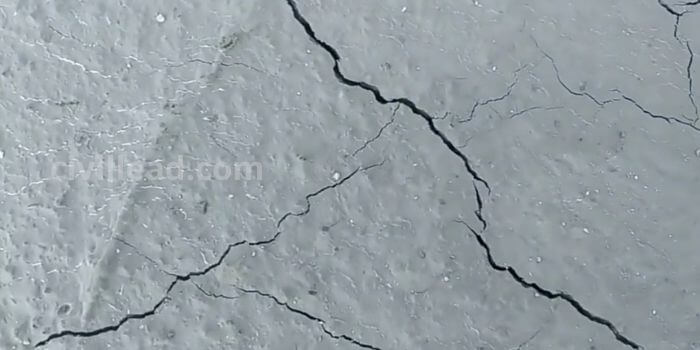 Cracks in concrete slab