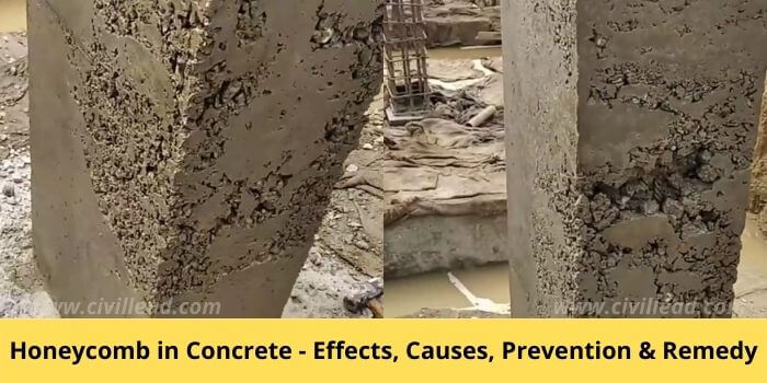 Honeycomb in concrete