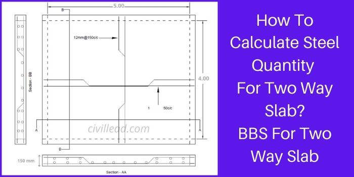 How to Calculate Quantity of Steel In Two Way Slab